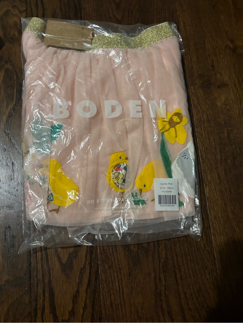 Mini Boden Pink Bunnies Tulle Skirt, Size 5-6, NWT - Picture 2 of 2